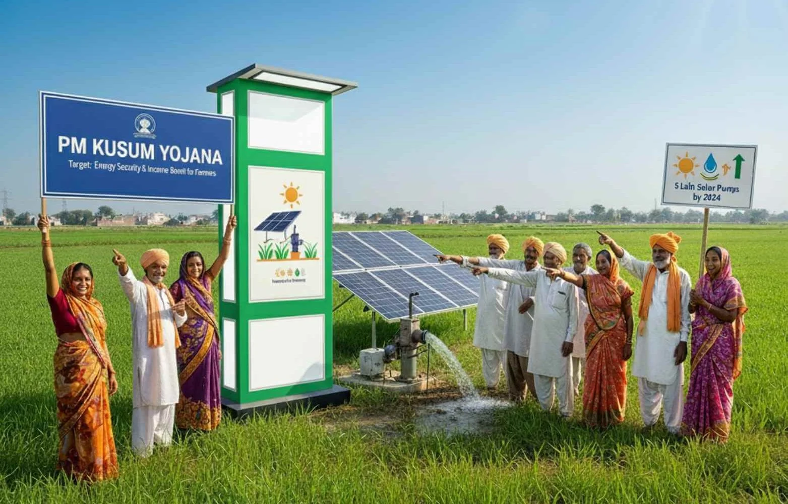 PM KUSUM Yojana solar pump farmers field banner